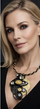 Jeff Lieb Black and Gold Abstract Necklace-33670