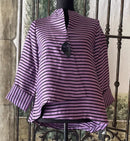 IC Collection Striped One Button Jacket-IC-6968J