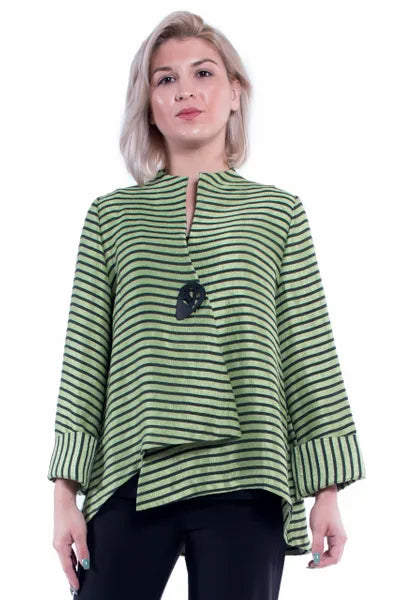 IC Collection Striped One Button Jacket-IC-6968J