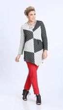 IC Collection V-Neck Long Sleeve Polka Top 1753T