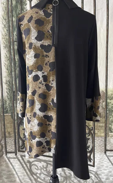 IC Collection Animal Print High-Low Tunic-IC-3106T