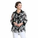 IC Collection Button Down Mesh Blouse-IC-3602B