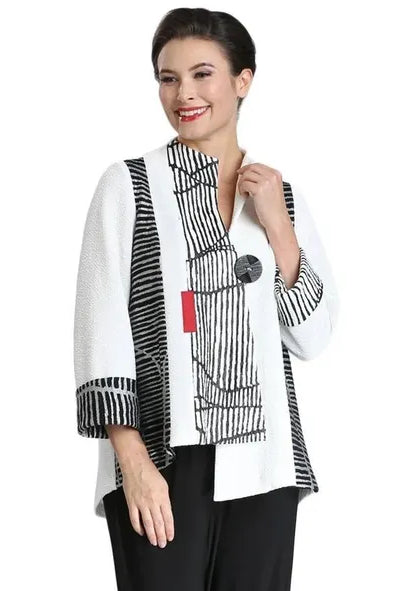 IC Collection Asymmetric One Button Jacket | Unique Apparel USA