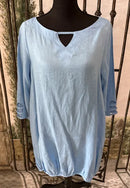 IC Collection Key Hole Linen Tunic-IC-1422T