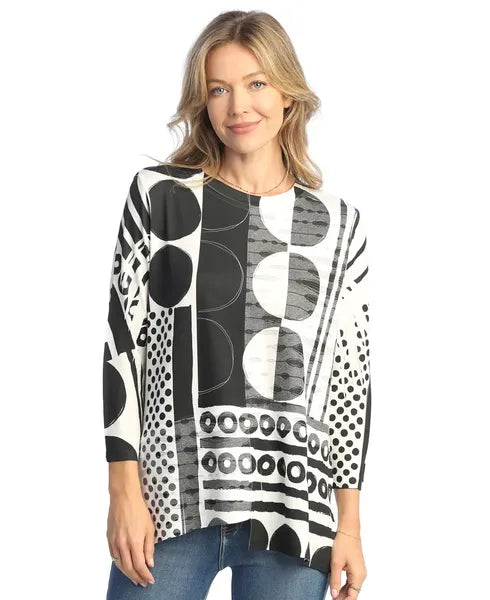 Jess & Jane Double Knit Contrast Bebop Top-DK6-1862