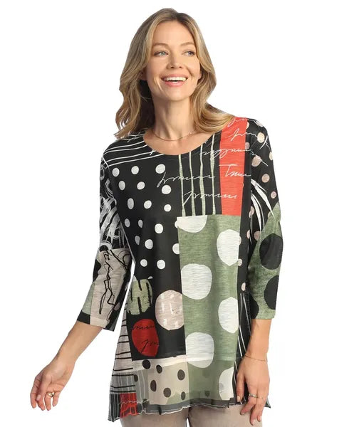 Jess & Jane Chiffon Contrast Amelia Top-63-1912