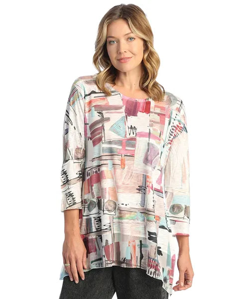 Jess and Jane Abstract Villa Tunic-63-1672