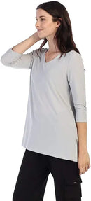 By JJ 3/4 Sleeve V-Neck Top-IT-122