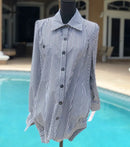 IC Collection Gingham Button Down Top-IC-8423B-B