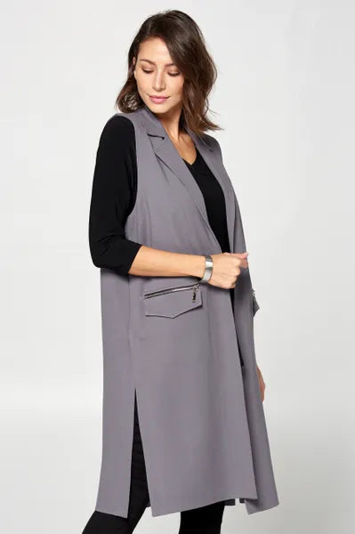 By JJ Fashion Forward Long Vest-PT-104