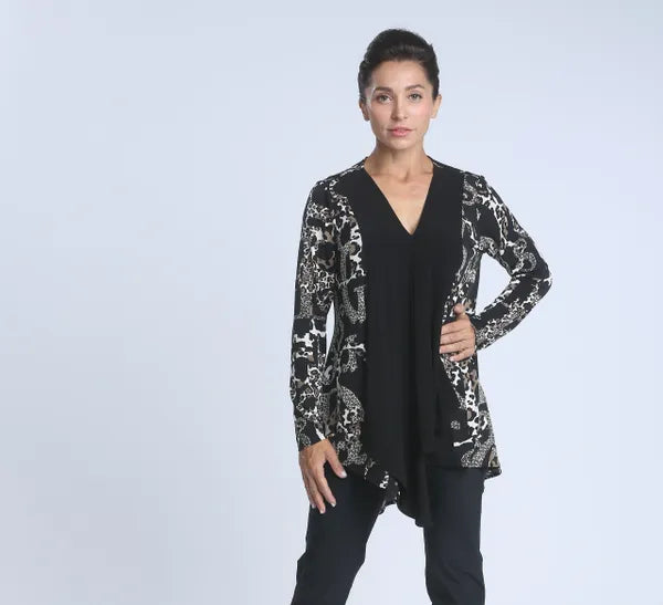 IC Collection V-Neck Print Tunic-IC-4115T