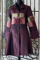 Oopera Mixed Media Pleated Artistic Coat-C2348-2