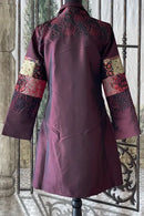 Oopera Mixed Media Pleated Artistic Coat-C2348-2