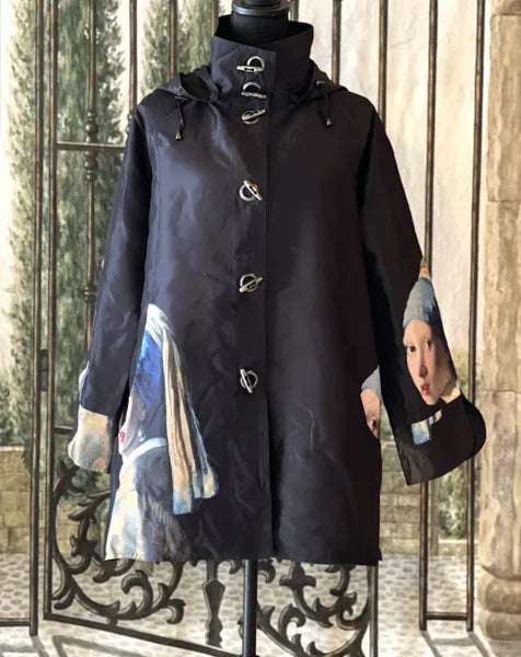 Oopera Girl with Pearl Earrings Wearable Art Jacket-J4239RW-3