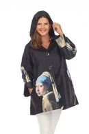 Oopera Girl with Pearl Earrings Wearable Art Jacket-J4239RW-3