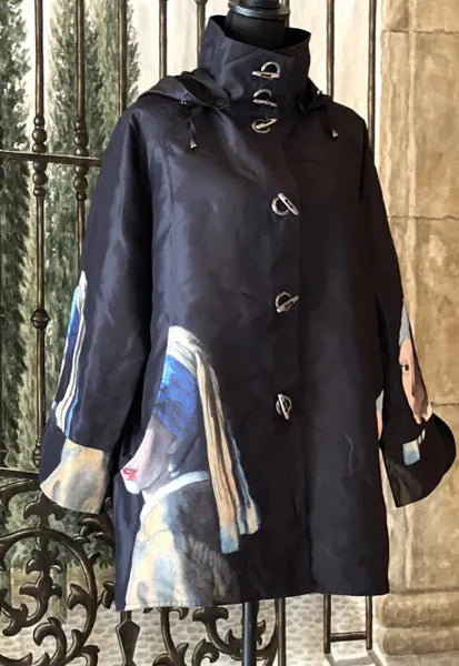 Oopera Girl with Pearl Earrings Wearable Art Jacket-J4239RW-3