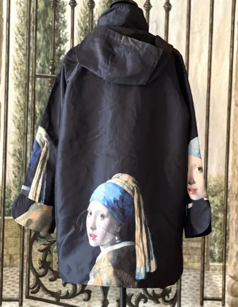 Oopera Girl with Pearl Earrings Wearable Art Jacket-J4239RW-3