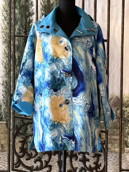 Oopera Reversible Toggle Button Rain Jacket-J4240RW-5