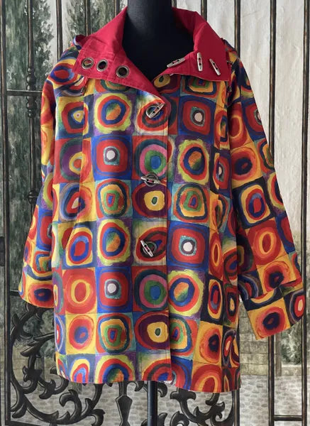 Oopera Circles By Wassily Kandinsky Rain Jacket-J8839RW-6