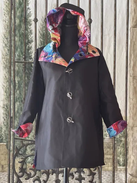 Oopera Paint Swirl Wearable Art Rain Jacket-J4240RW-1