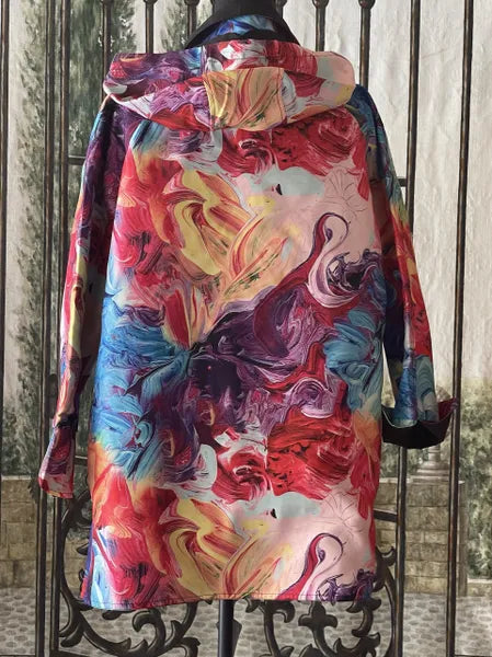 Oopera Paint Swirl Wearable Art Rain Jacket-J4240RW-1