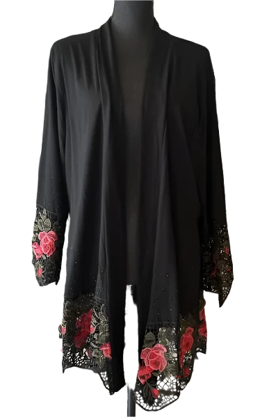 Gardy Chic Floral Stitch Open Jacket-4110