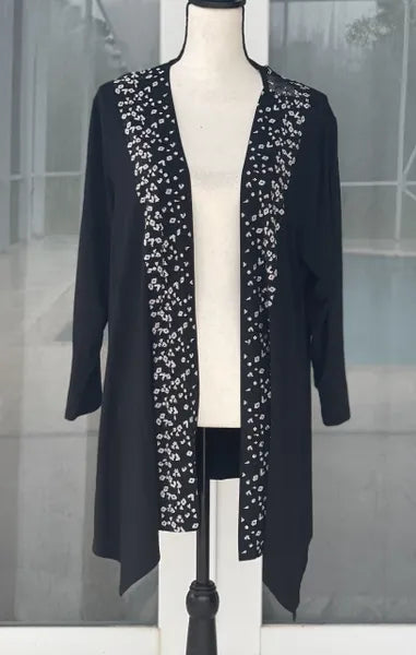 Gardy Rhinestone Geo Pattern Open Jacket-693