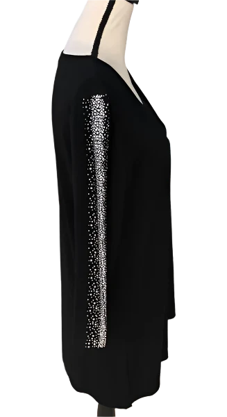 Gardy Rhinestone Lined Long Sleeve Top-8988