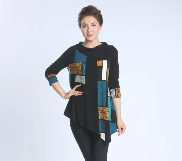 IC Collection COLORBLOCK ASYMMETRIC TUNIC -IC-4070T
