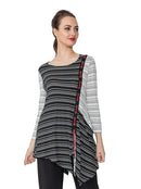 IC Collection Striped Tunic Black, White, Red-IC-4180T