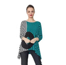 IC Collection Striped Tunic Black,White,Teal-IC-4210T