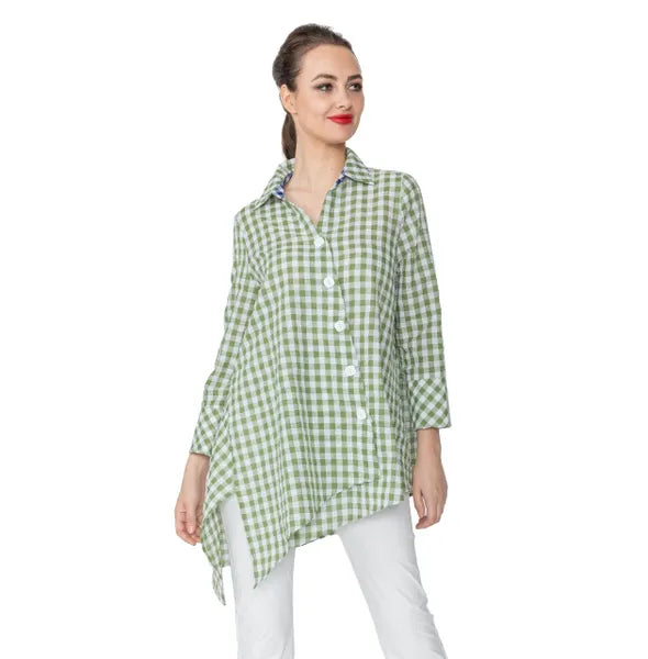 IC Collection Print Button Down Blouse-IC-4388B