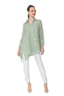 IC Collection Print Button Down Blouse-IC-4388B