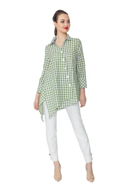 IC Collection Print Button Down Blouse-IC-4388B