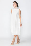 IC Collection Sheer Organza Funnel Neck Balloon Dress-IC-4370D