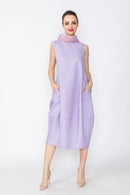 IC Collection Sheer Organza Funnel Neck Balloon Dress-IC-4370D
