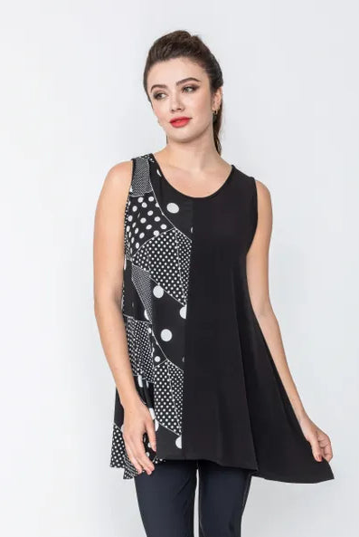 IC Collection Polka Dot Sleeveless Tunic | Unique Apparel USA