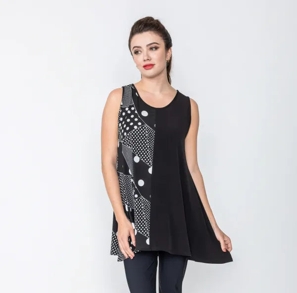 IC Collection Polka Dot Sleeveless Tunic-IC-4404T