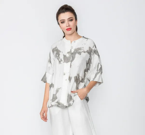 IC Collection Cloud Button Down Blouse-IC-4478B