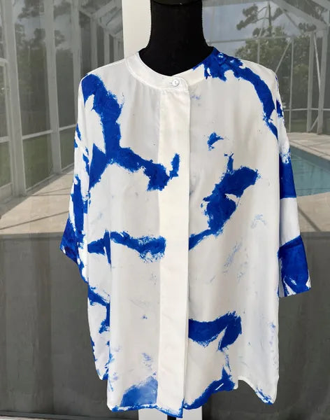 IC Collection Cloud Button Down Blouse-IC-4478B