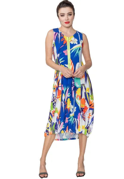 IC Collection Fun & Easy Wear Zipper Front Dress-IC-4325D