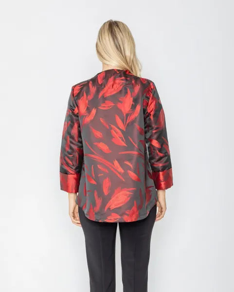 IC Collection Palm Leaf Print Jacket-IC-5374J