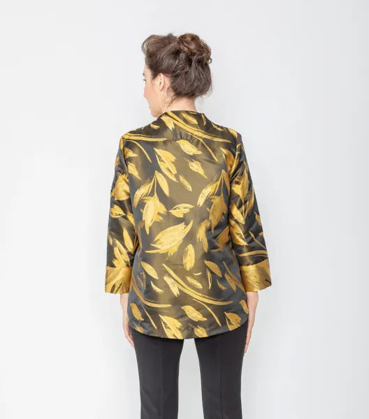 IC Collection Palm Leaf Print Jacket-IC-5374J