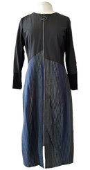 IC Collection Split Fabric Full Zip Dress-IC-5432D