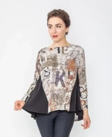 IC Collection Letter Print Top-IC-5387T