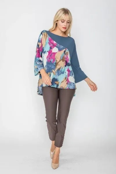 IC Collection Abstract Art High Low Tunic-IC-5418T