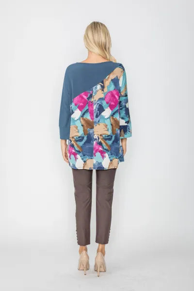 IC Collection Abstract Art High Low Tunic-IC-5418T