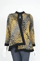 IC Collection Animal-Print Jacquard Jacket-IC-5460J