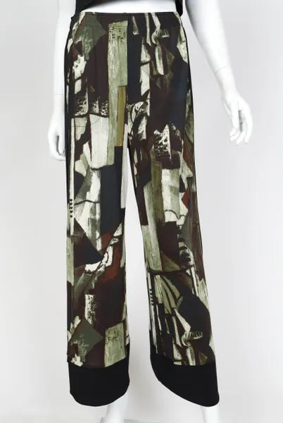 IC Collection Abstract Art Wide Leg Pant-IC-5449P