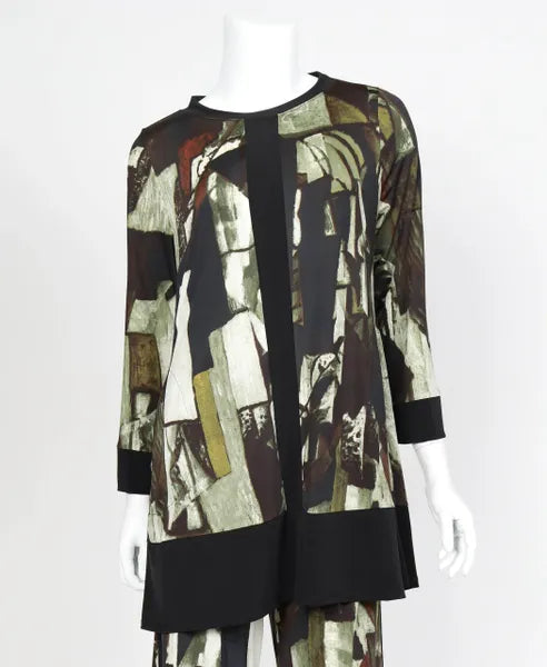 IC Collection Abstract Art Color Block Tunic-IC-5447T